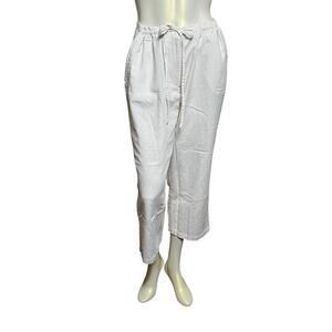 SAG Harbor White Linen Blend Drawstring Pants Size 14 – Casual Comfort